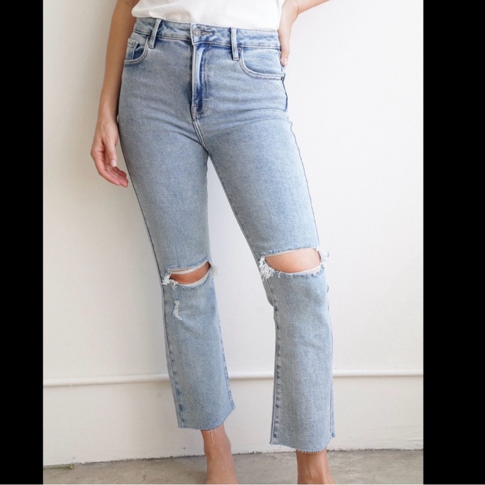 Carly Jean Los Angeles Kate Women's Light Blue Distressed Jeans